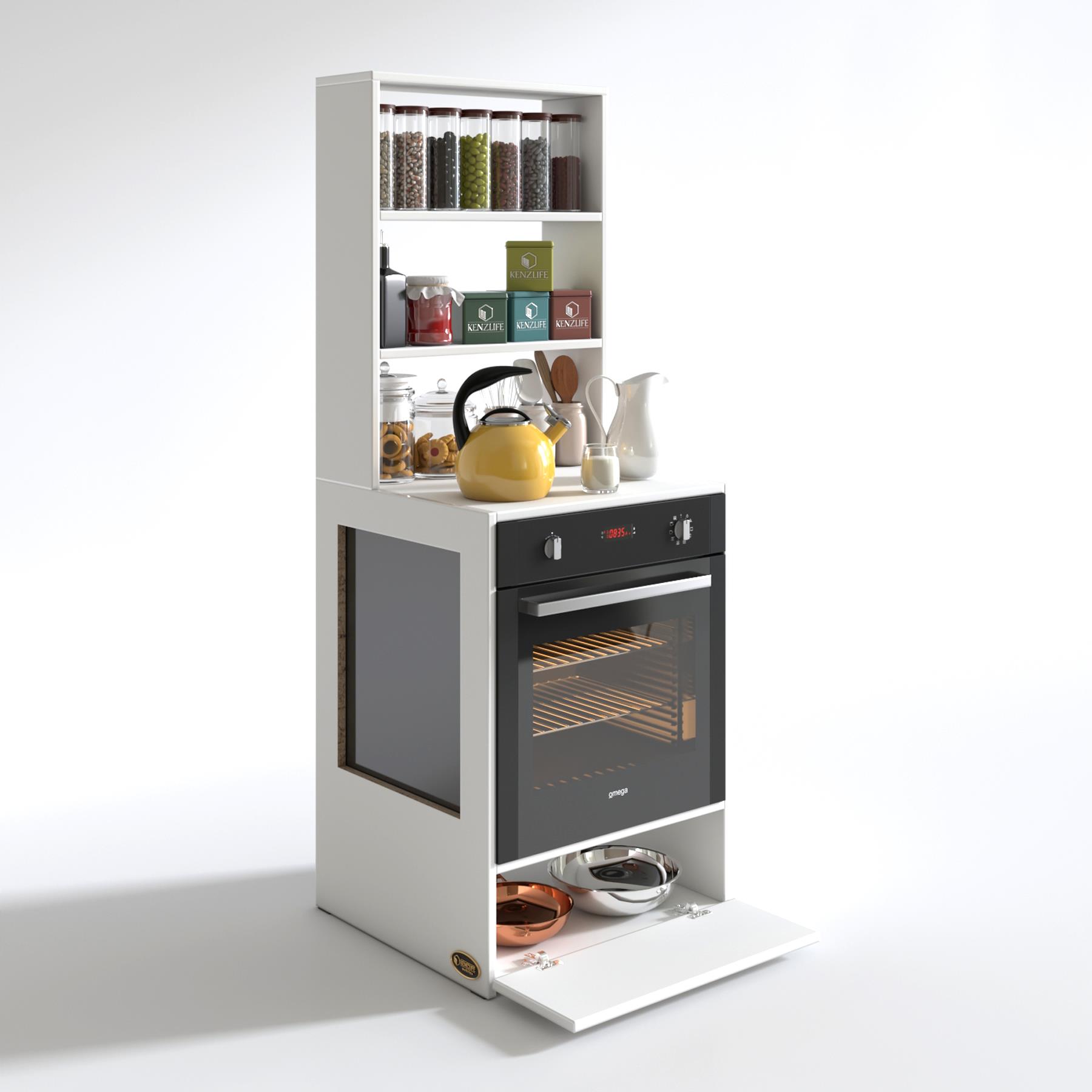 Kenzlife ankastre fırın dolabı hümeyra byz 165*60*56 mutfak kapaklı