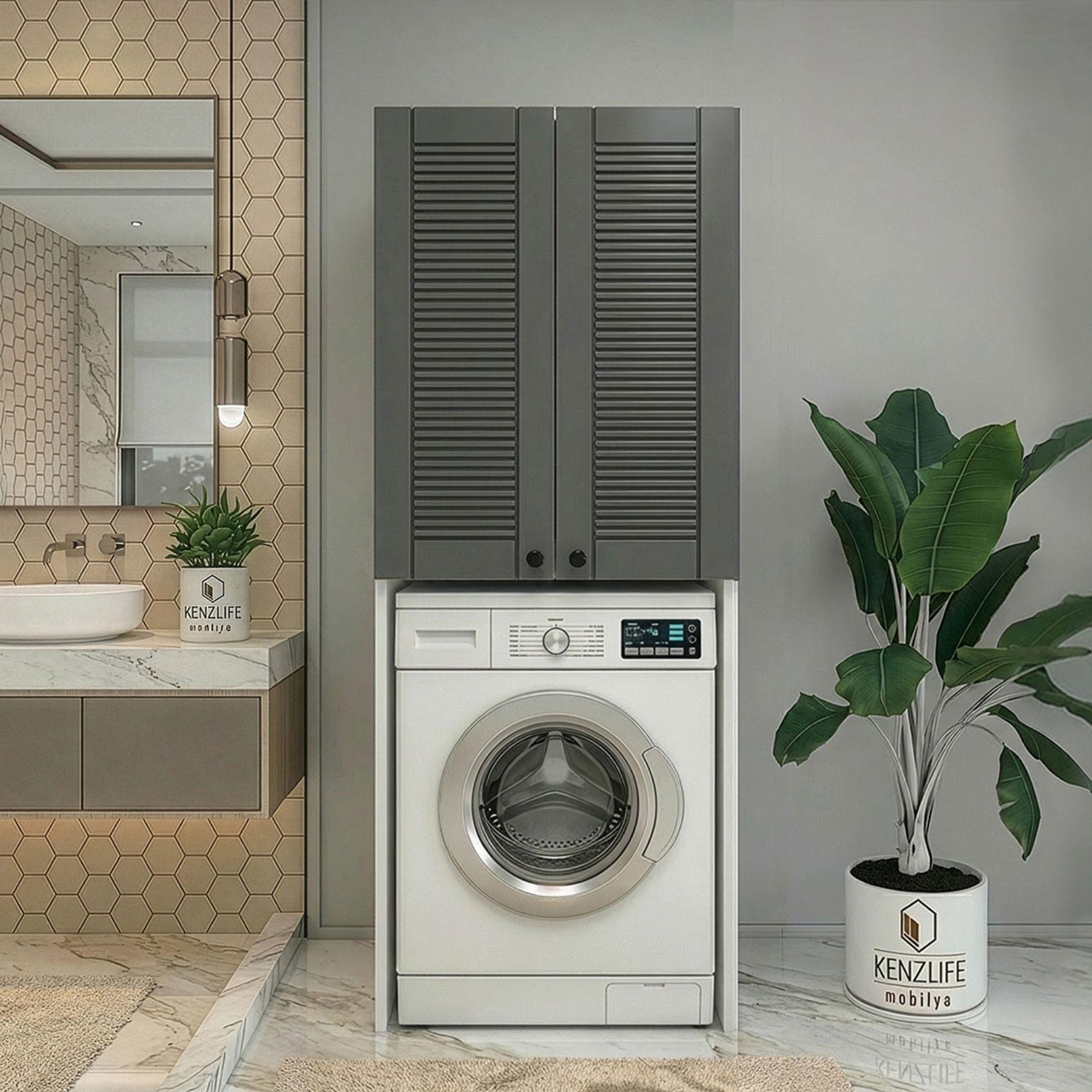 Kenzlife membran çamaşır-kurutma-bulaşık makinesi dolabı mahidevran gribyz panjur 180*70*60 mebran kapak suntalam gövde
