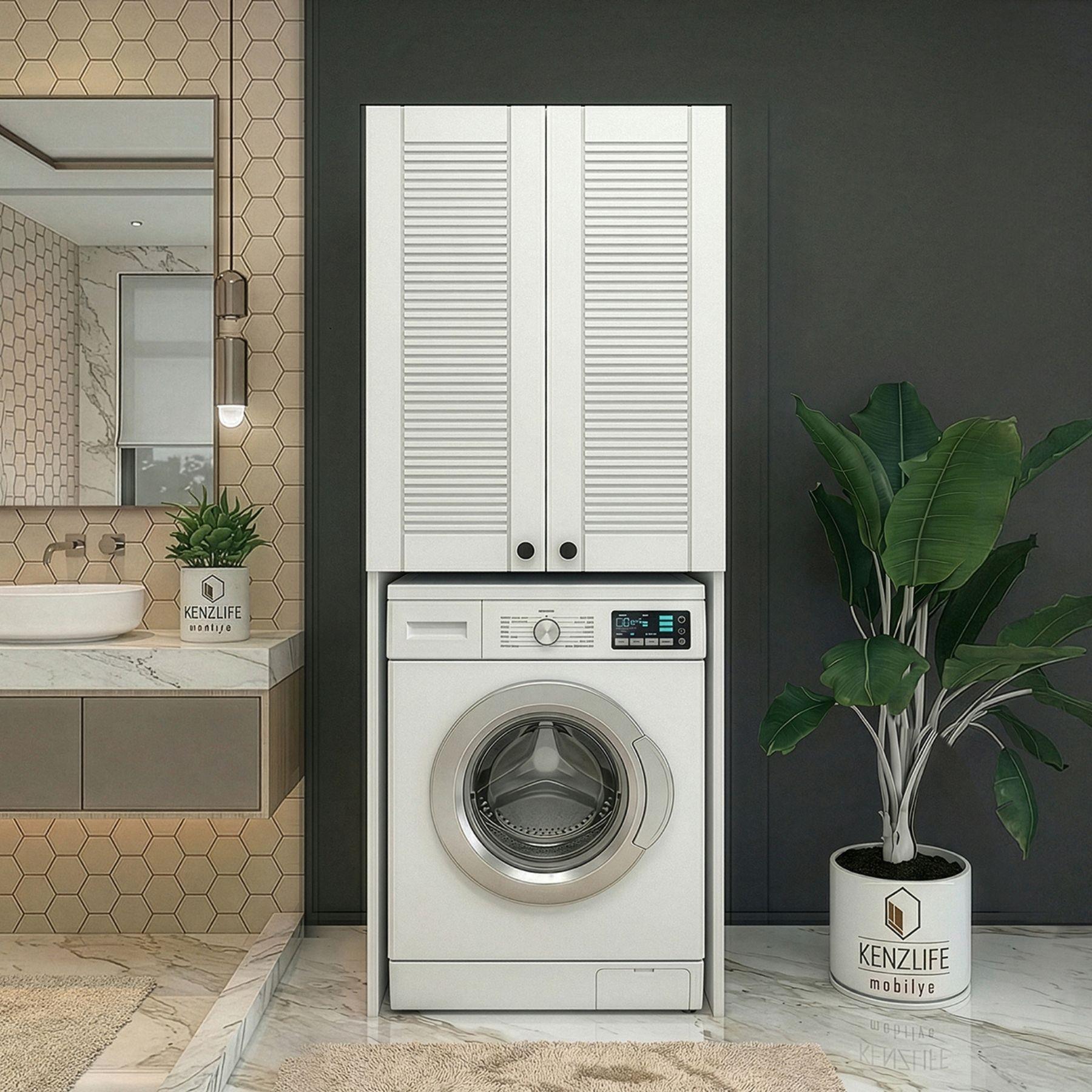 Kenzlife membran çamaşır-kurutma-bulaşık makinesi dolabı mahidevran byzbyz panjur 180*70*60 mebran kapak MDF gövde