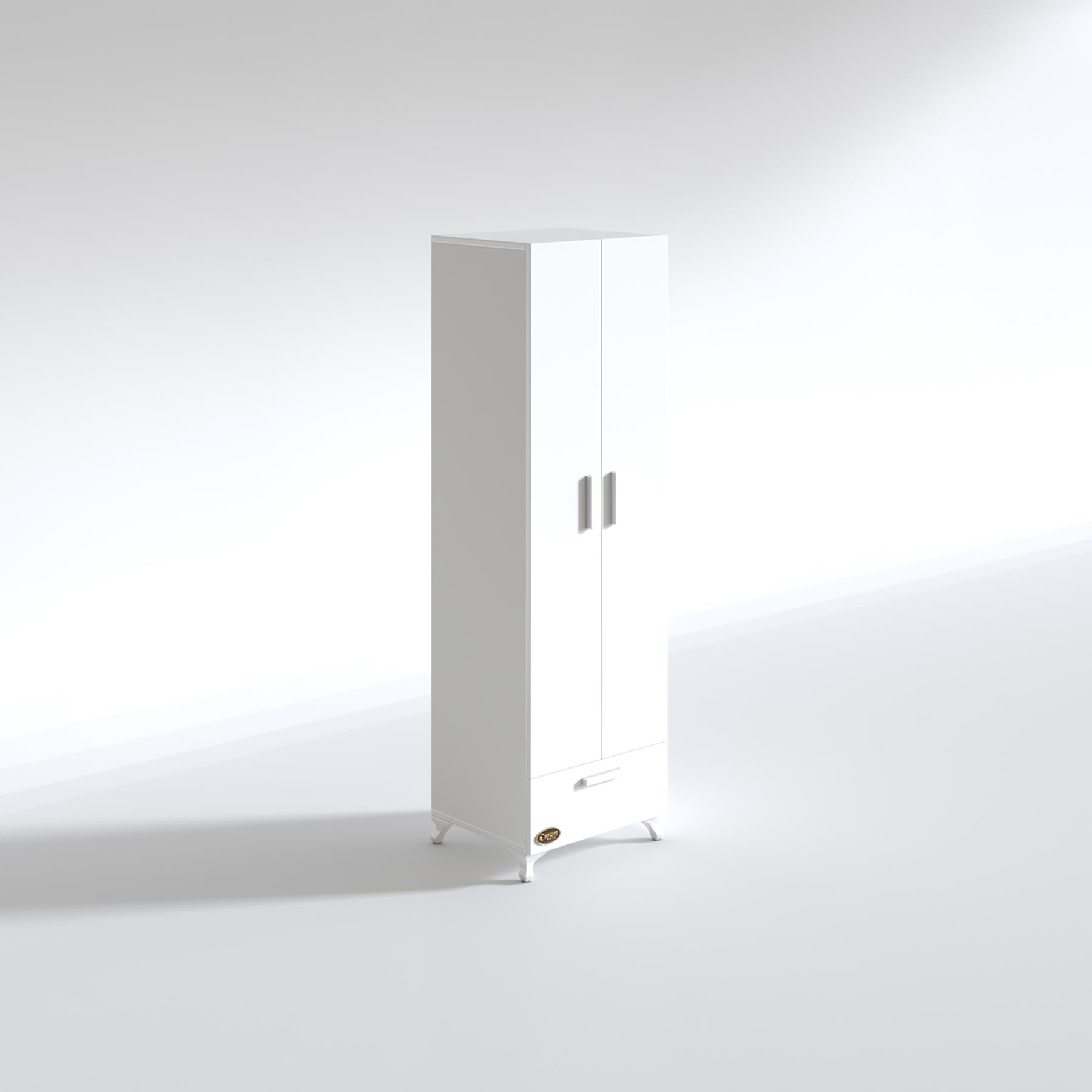 Kenzlife gardırop 2 kapılı çekmeceli şebboy 168*50*42 byz ayaklı gardolap dolap ofis kapaklı