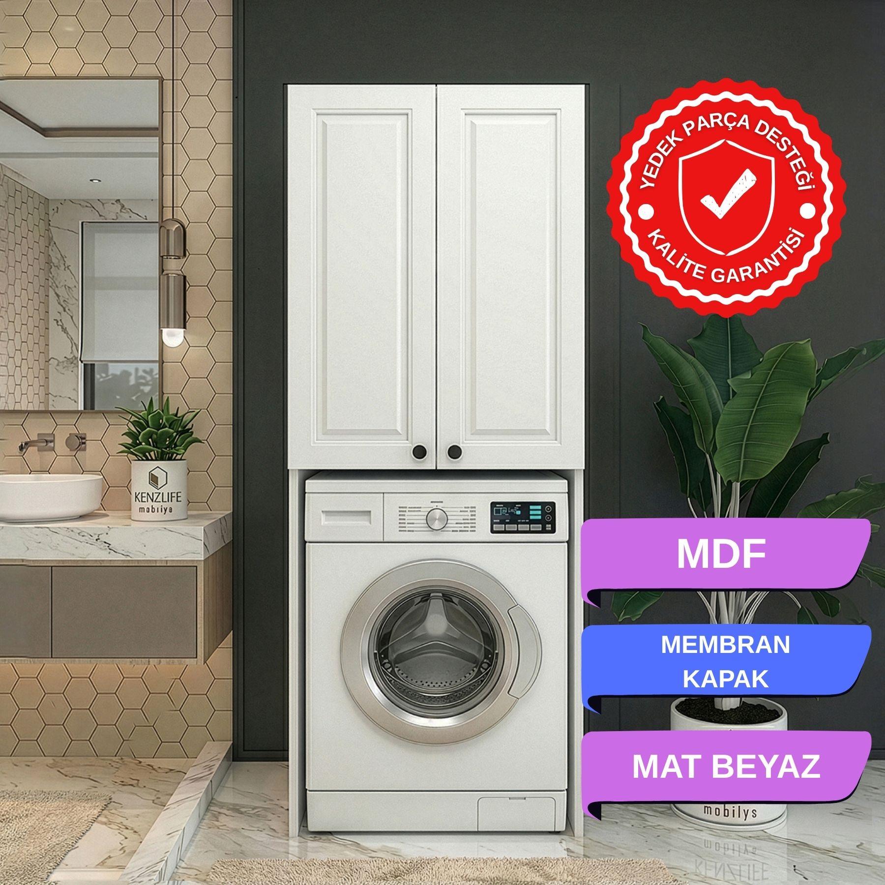 Kenzlife membran çamaşır-kurutma-bulaşık makinesi dolabı mahidevran byzbyz çerçeve 180*70*60 mebran kapak MDF gövde