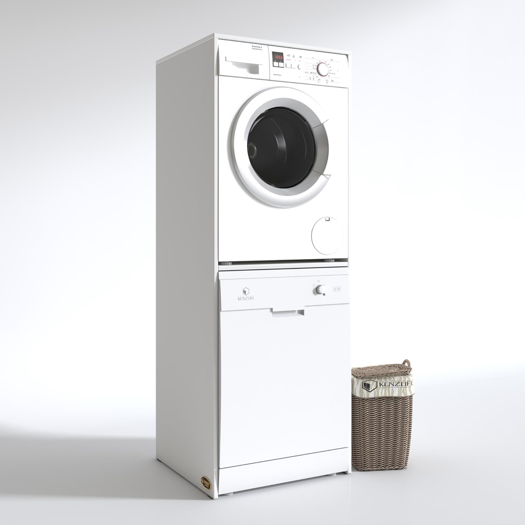 Kenzlife çamaşır-bulaşık makinesi dolabı katinka byz 180*70*60 banyo çift katlı kapaksız arkalıksız