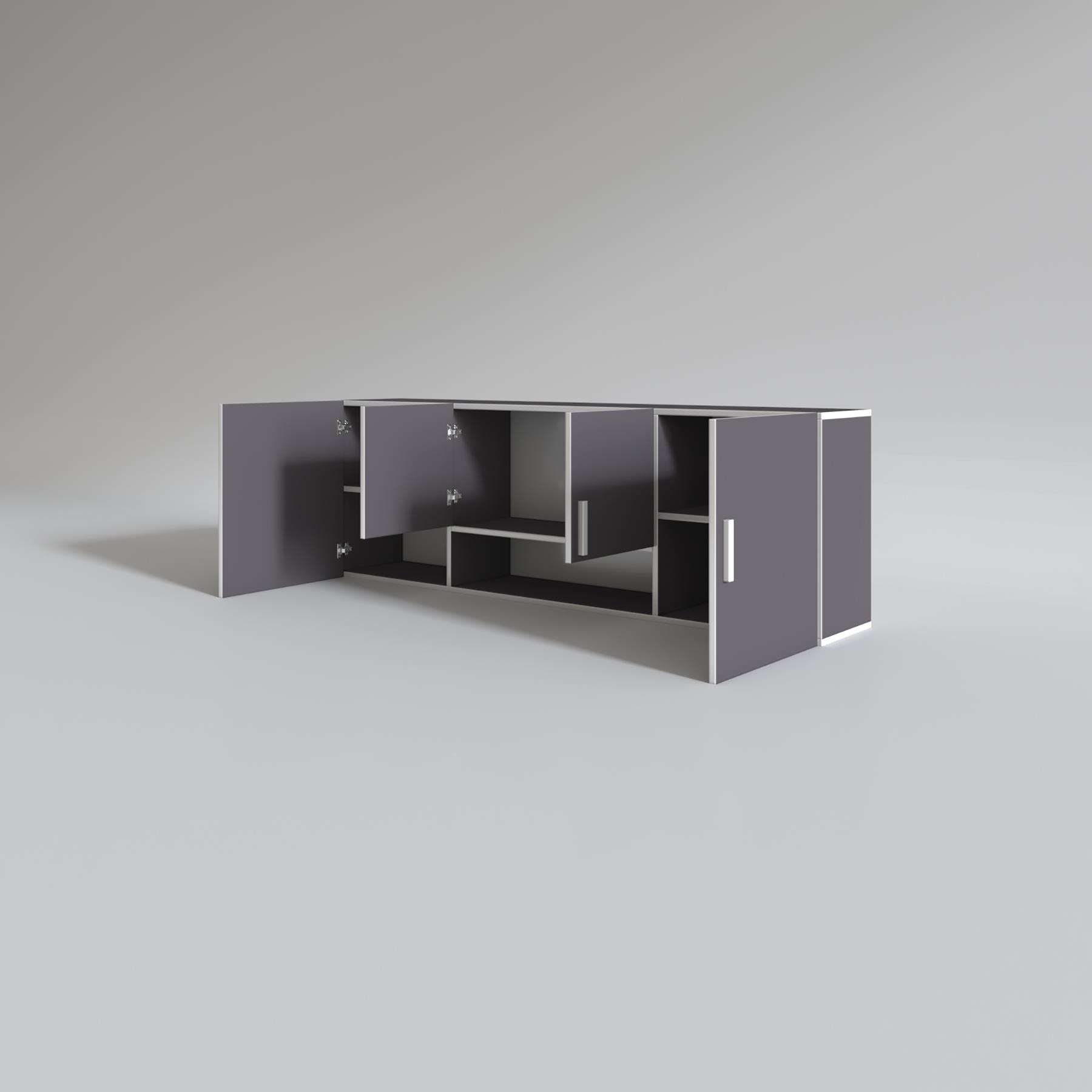 Kenzlife hazır mutfak packey gri 060*180*22 mutfak banyo dolabı kapaklı raflı