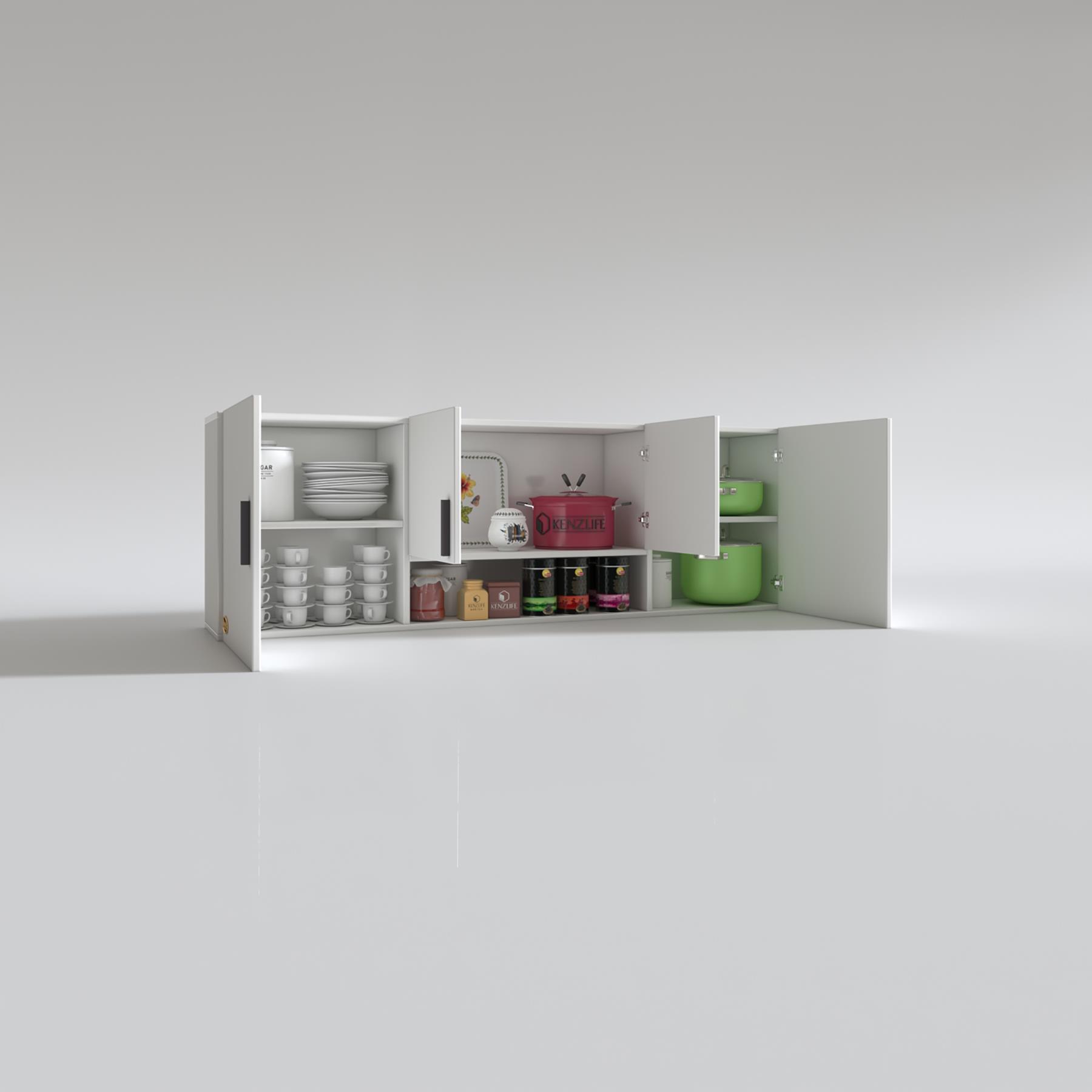 Kenzlife hazır mutfak packey byz 060*180*32 mutfak banyo dolabı kapaklı raflı